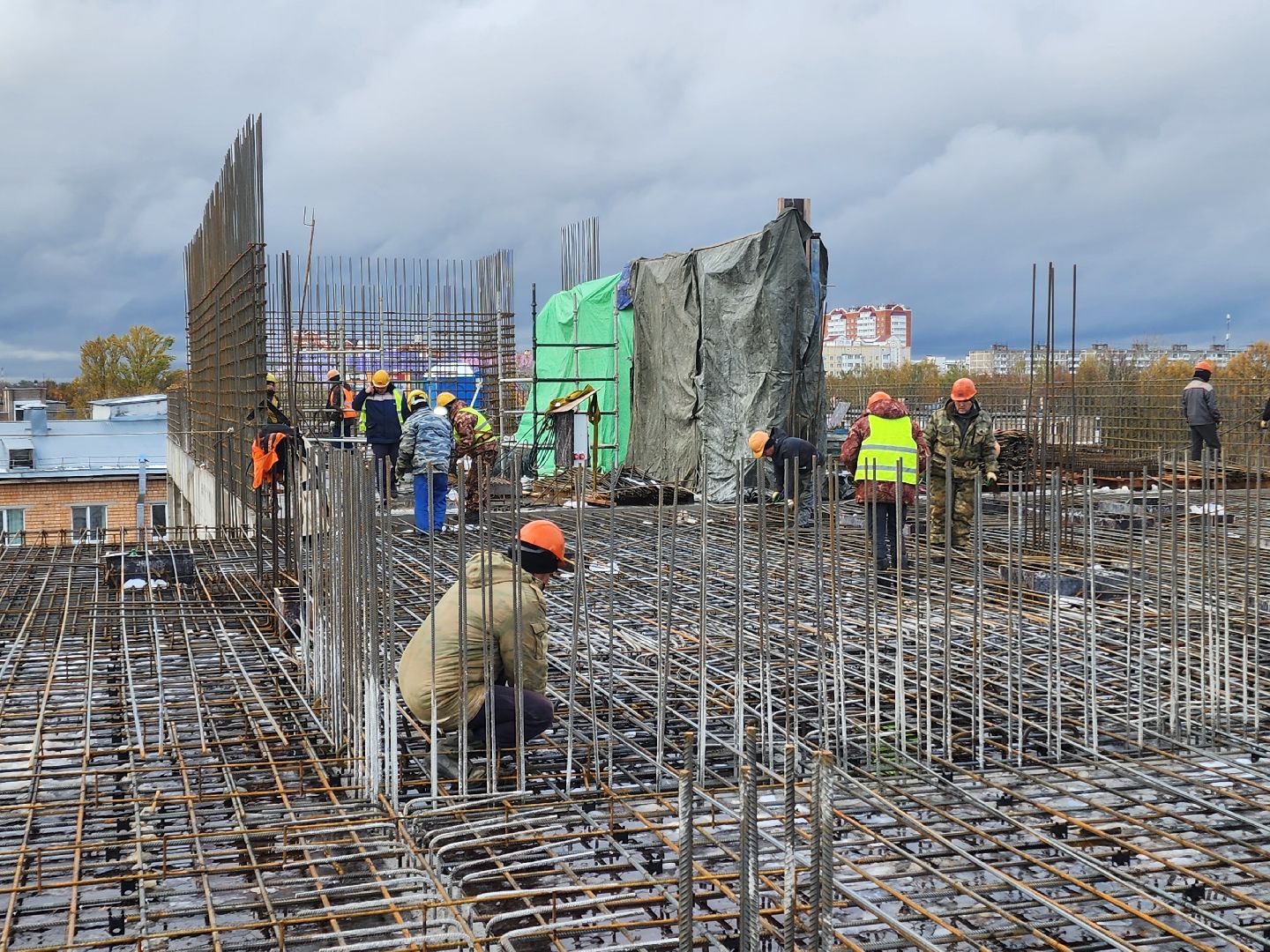 Чехов, улица Мира, детская поликлиника, строительство, монолитные работы, нацпроект здравоохранение, минстрой мо,