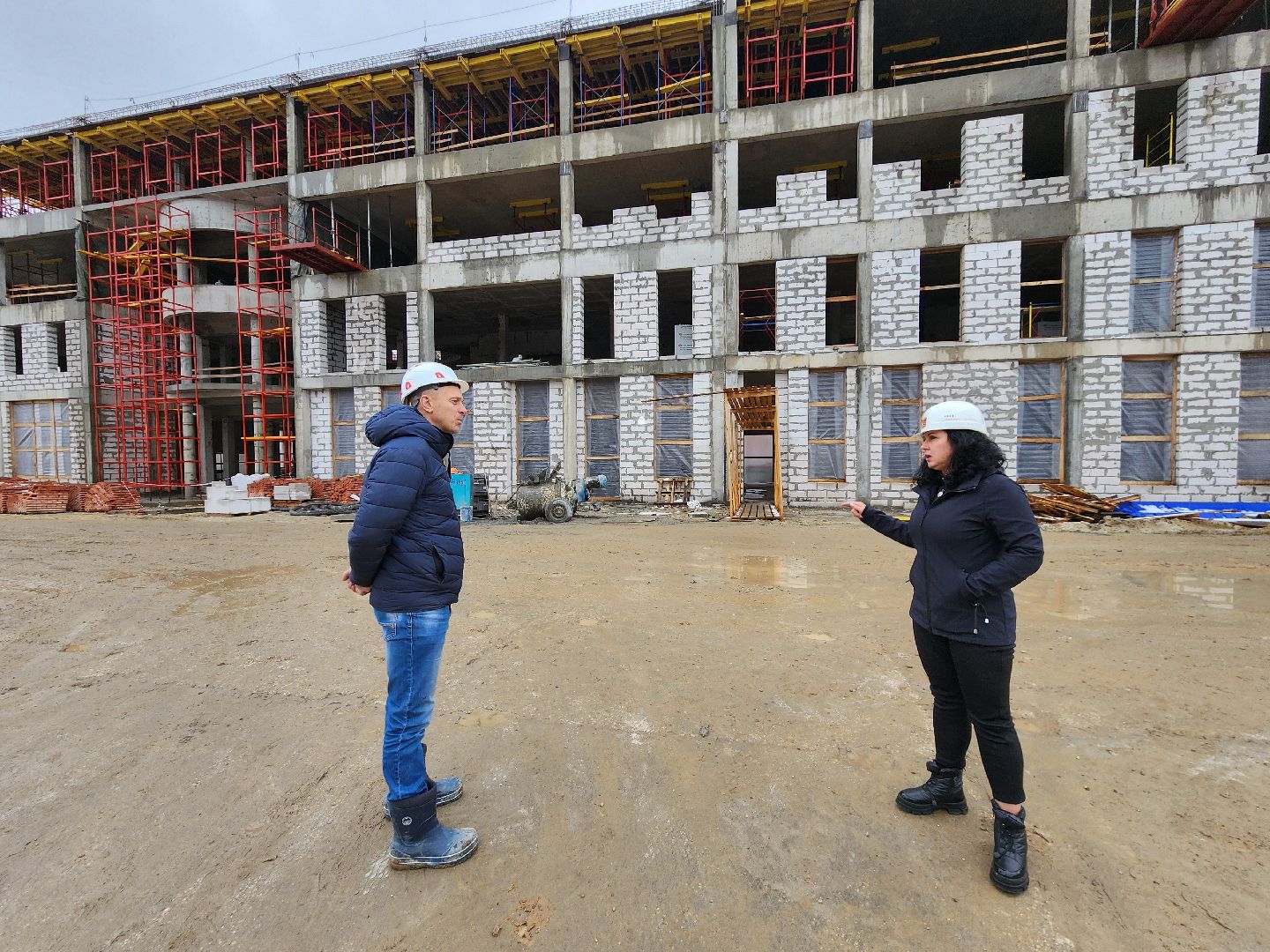 Чехов, улица Мира, детская поликлиника, строительство, монолитные работы, нацпроект здравоохранение, минстрой мо,