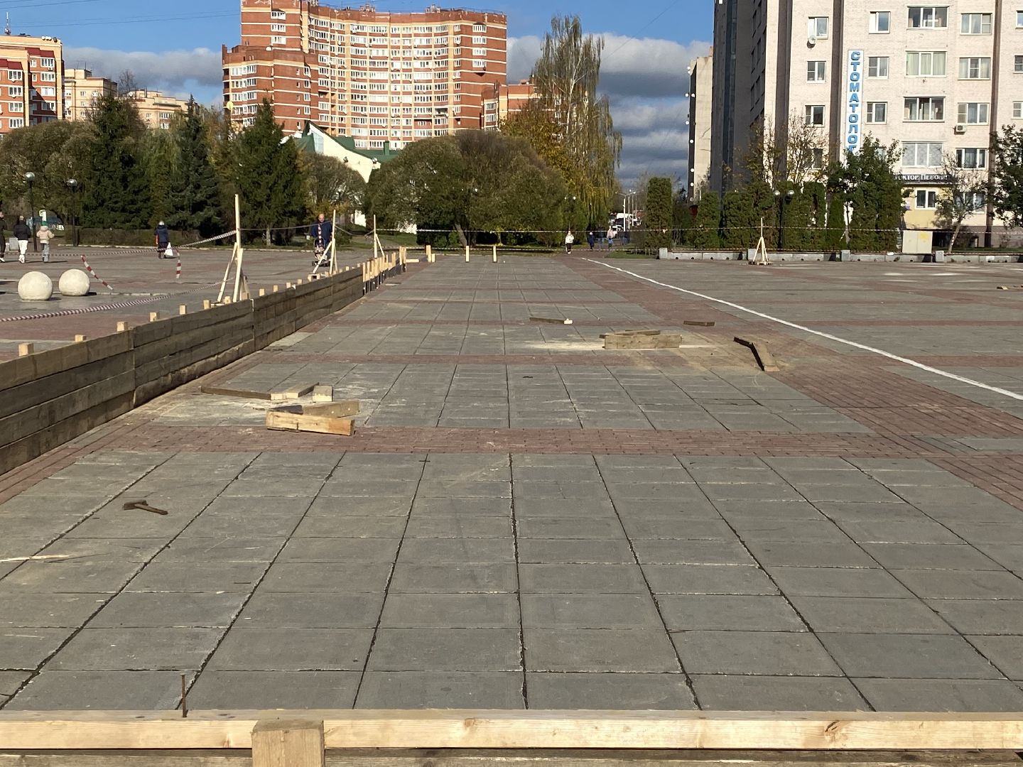 Каток, Начало строительства, Зима, Лед,