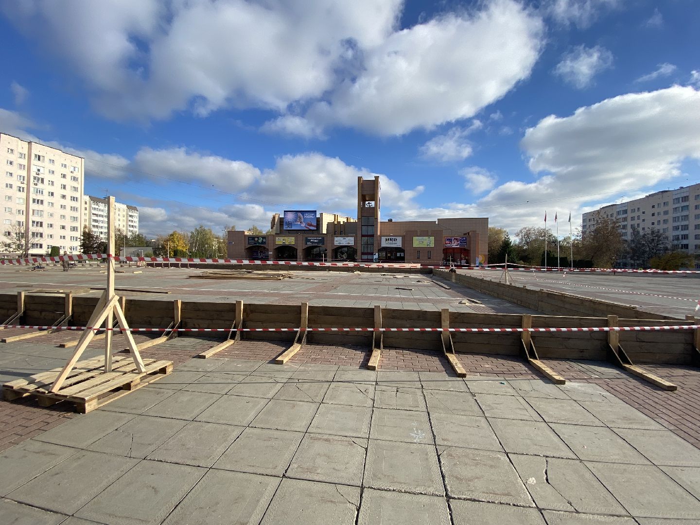 Каток, Начало строительства, Зима, Лед,