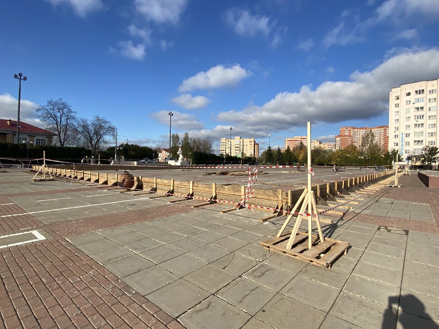 Каток, Начало строительства, Зима, Лед,