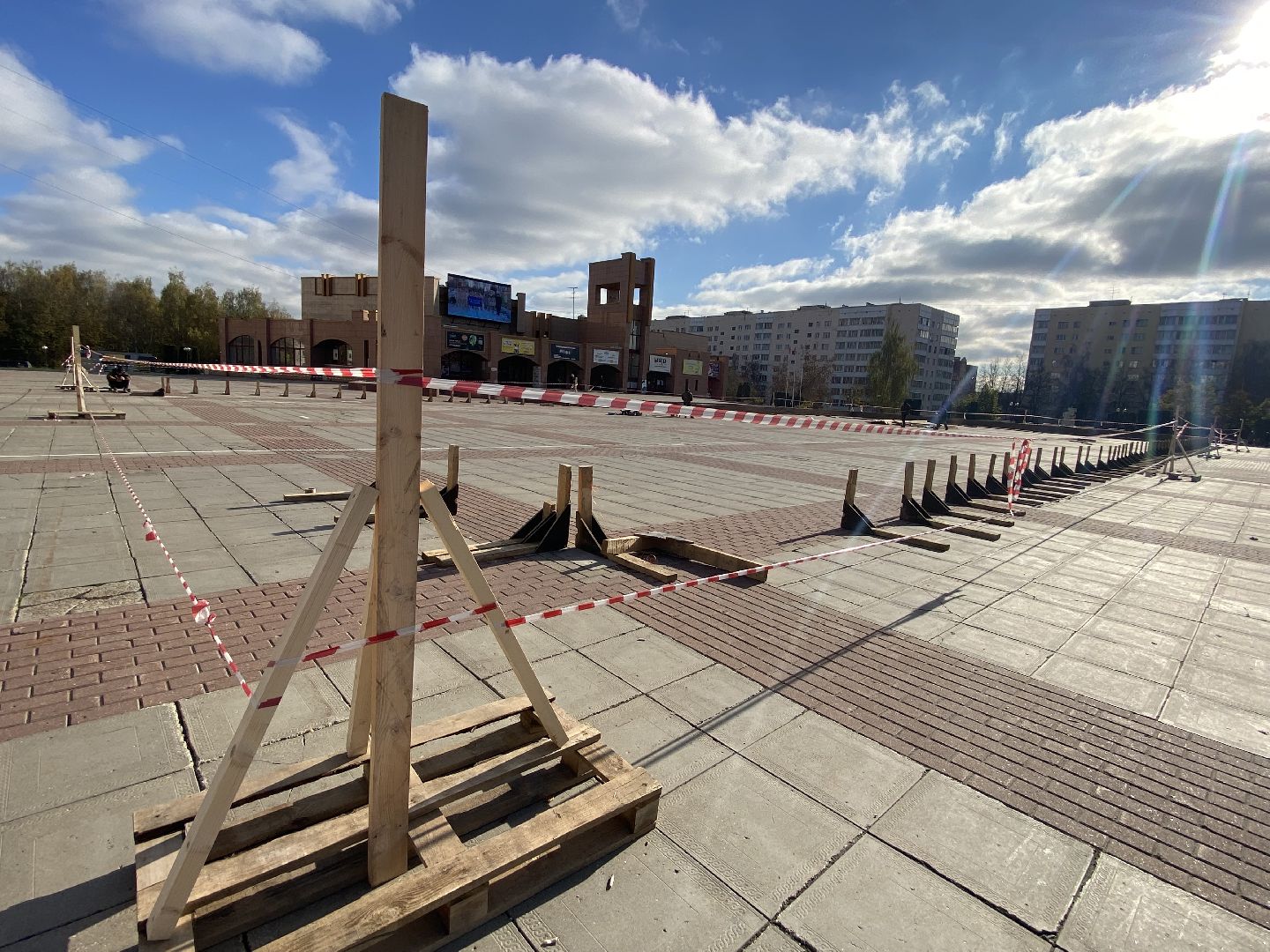 Каток, Начало строительства, Зима, Лед,