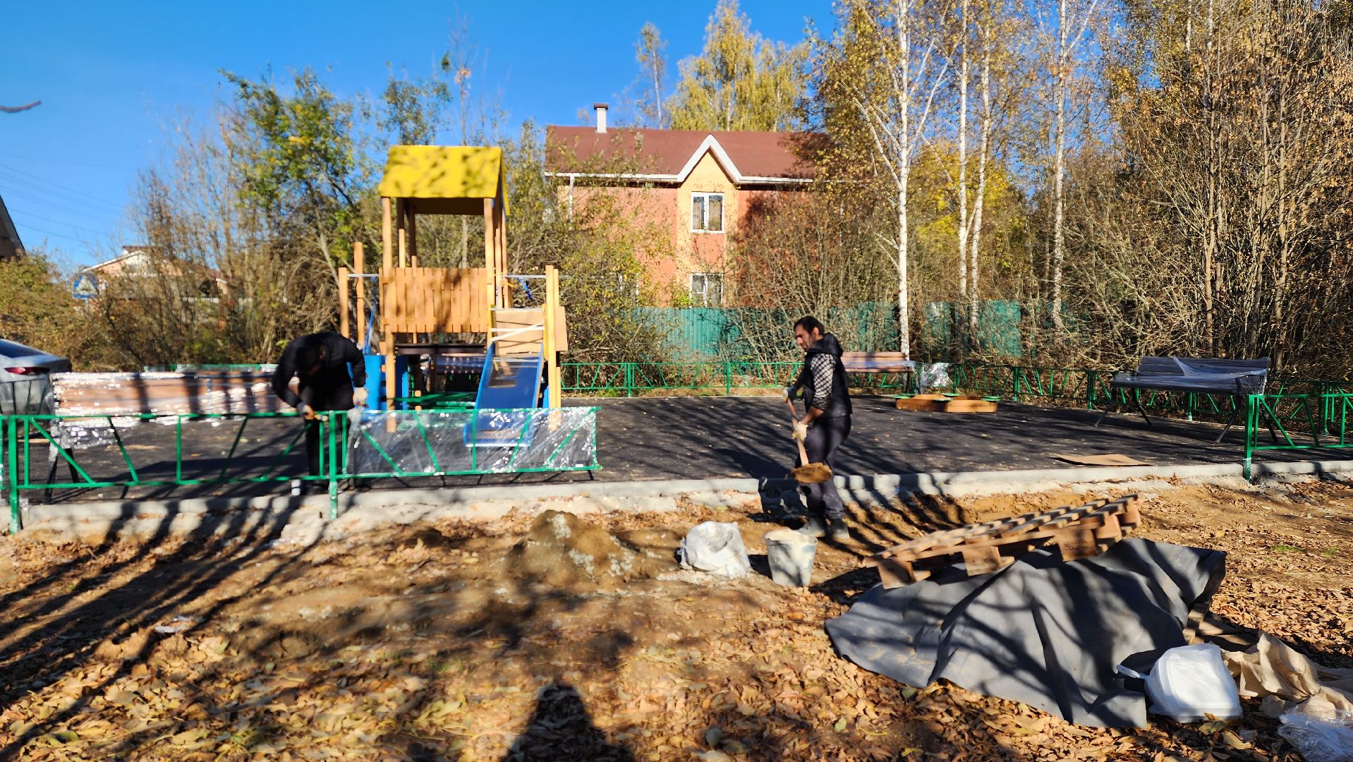 детская площадка, деревня, детская игровая площадка,