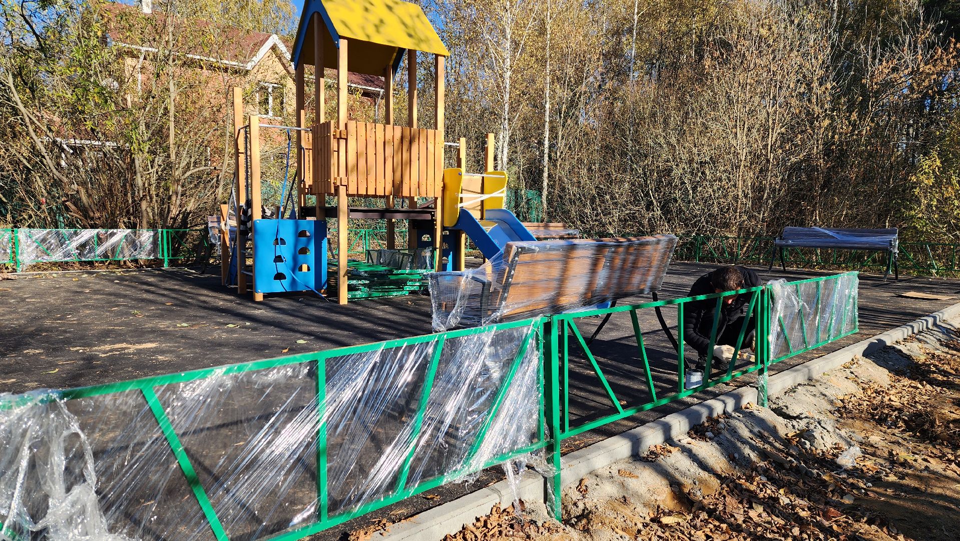 детская площадка, деревня, детская игровая площадка,