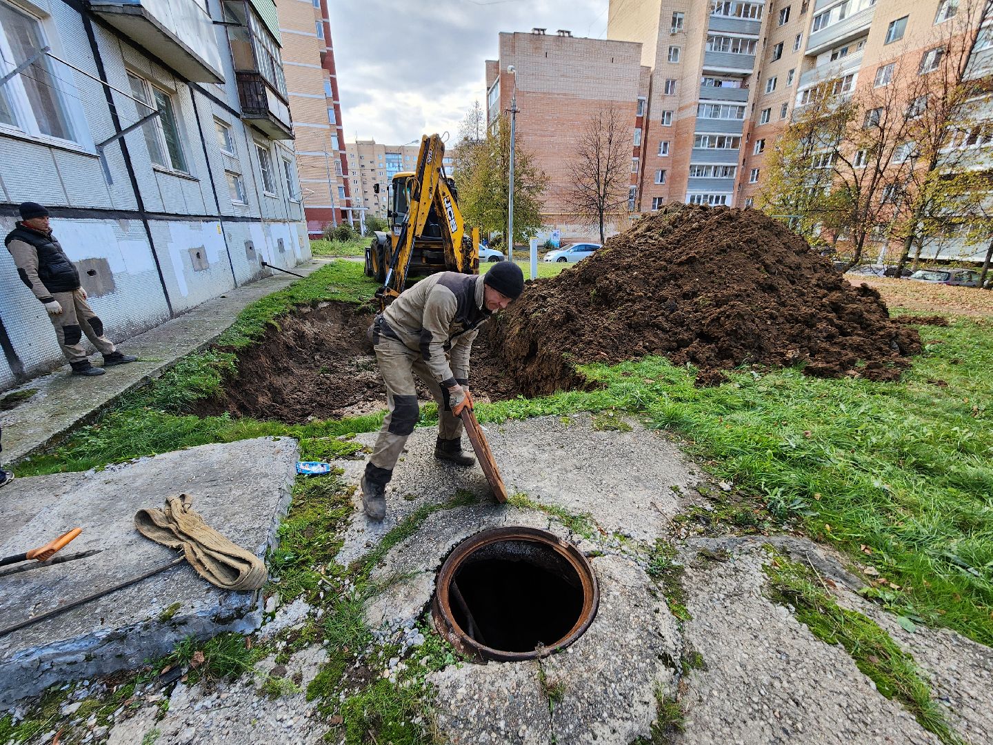 Чехов, улица Чехова, ремонт теплосети, аварийные работы, теплоснабжение, пуск отопления, мп жкх чеховского района,