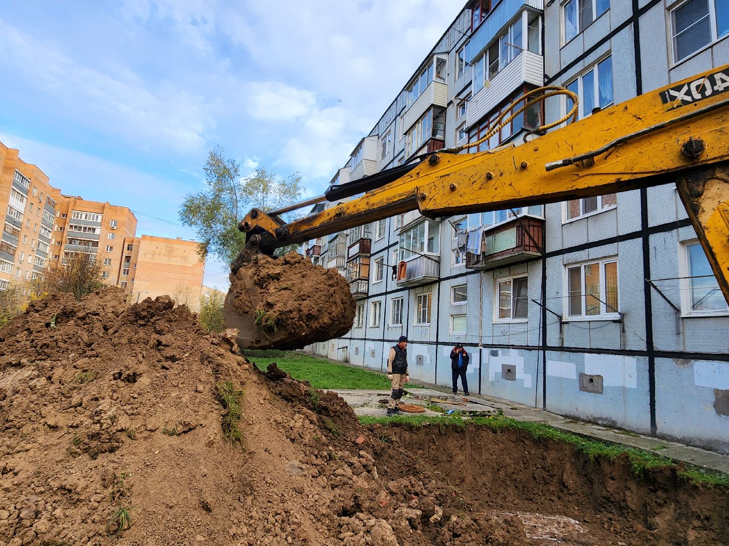 Чехов, улица Чехова, ремонт теплосети, аварийные работы, теплоснабжение, пуск отопления, мп жкх чеховского района,