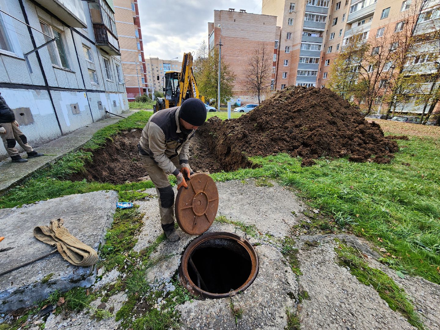 Чехов, улица Чехова, ремонт теплосети, аварийные работы, теплоснабжение, пуск отопления, мп жкх чеховского района,