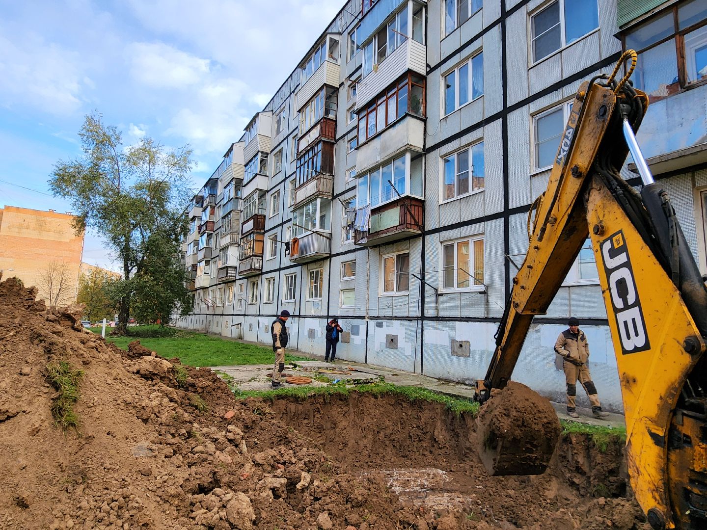 Чехов, улица Чехова, ремонт теплосети, аварийные работы, теплоснабжение, пуск отопления, мп жкх чеховского района,