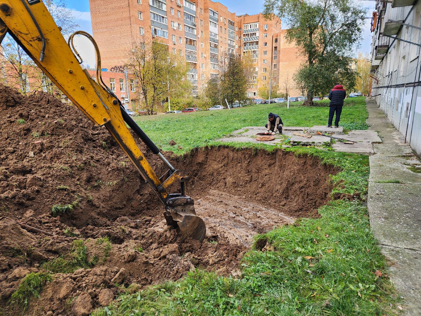 Чехов, улица Чехова, ремонт теплосети, аварийные работы, теплоснабжение, пуск отопления, мп жкх чеховского района,