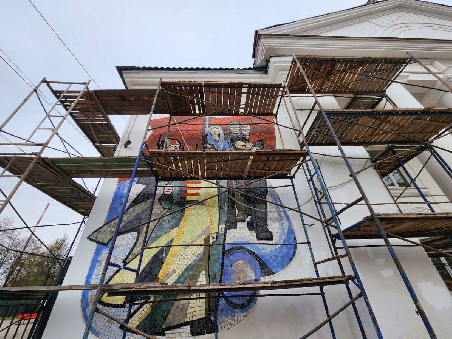 руза, рузский городской округ, подмосковье, дом культуры, ремонт фасада, косметический ремонт, строительство, местный дом культуры,