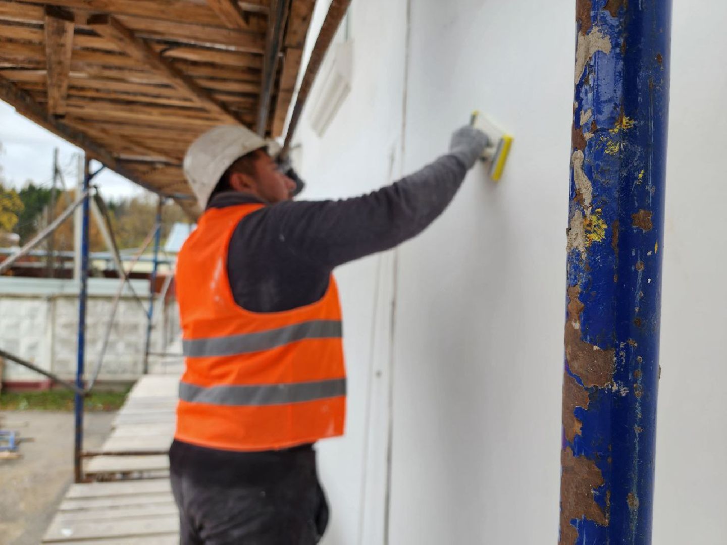 руза, рузский городской округ, подмосковье, дом культуры, ремонт фасада, косметический ремонт, строительство, местный дом культуры,