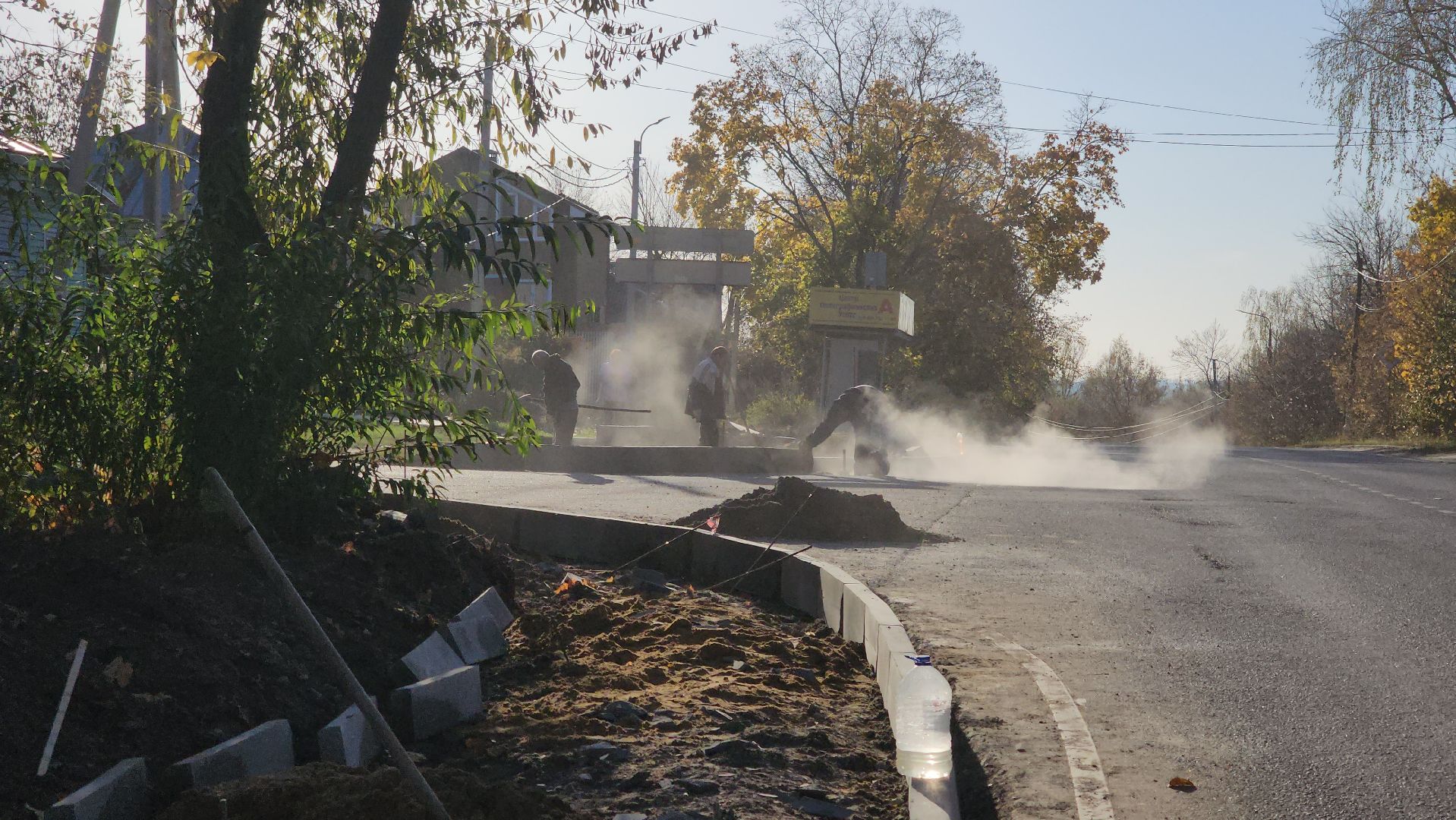 кашира, тротуар, строительство тротуара,