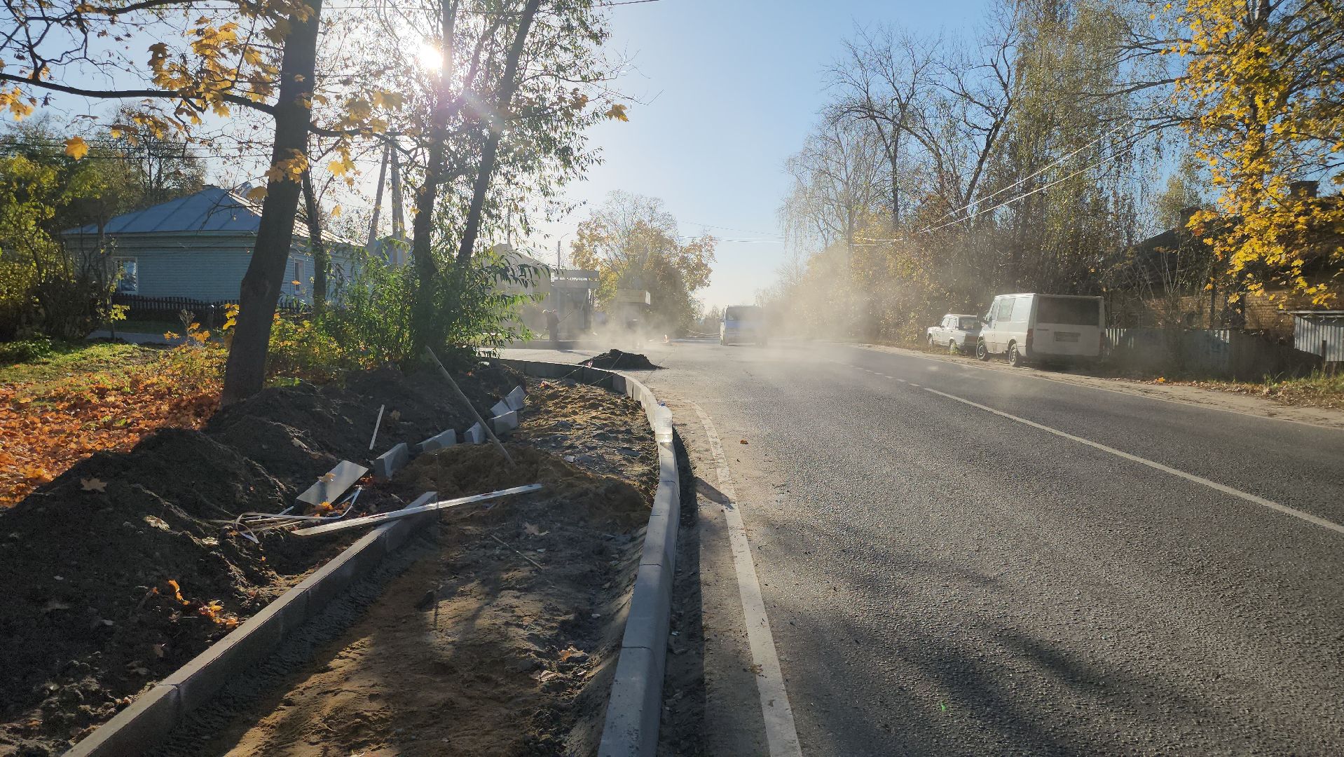 кашира, тротуар, строительство тротуара,