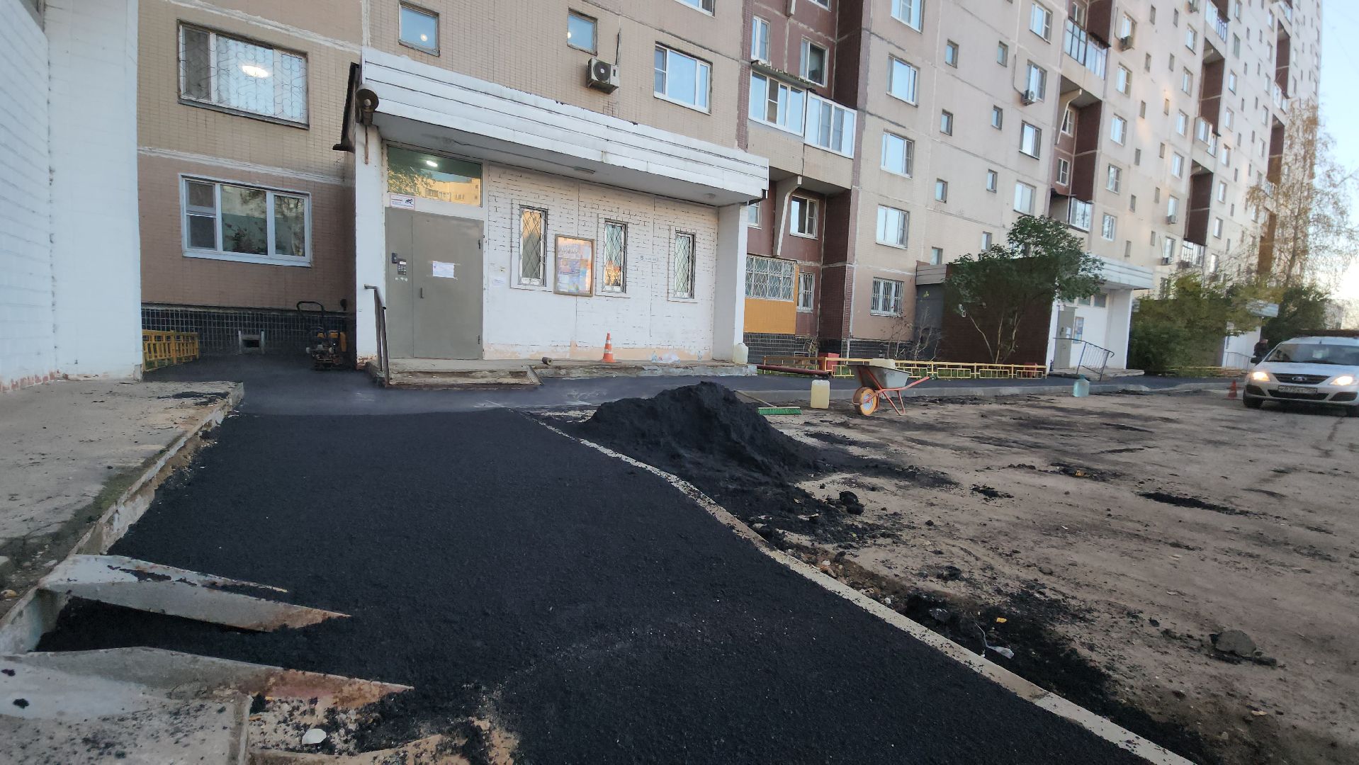 укладка асфальта, тротуары, Лобня,