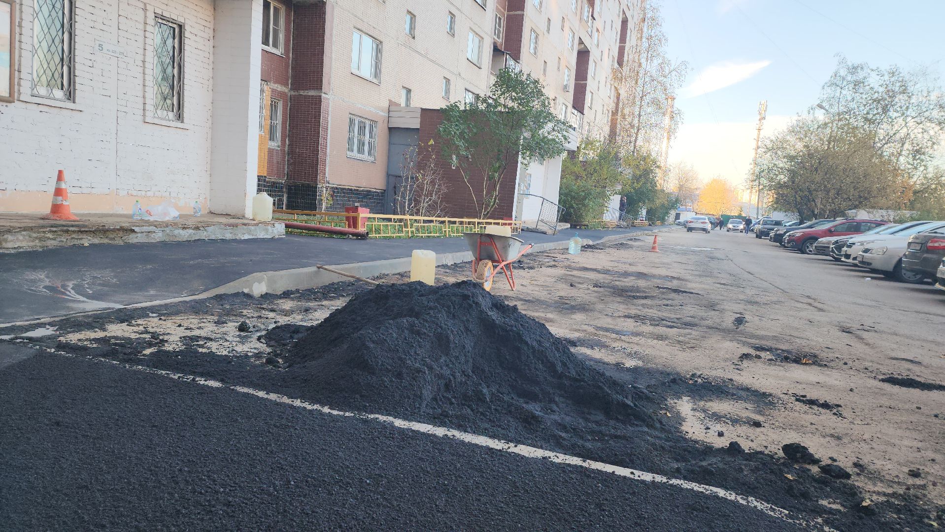 укладка асфальта, тротуары, Лобня,