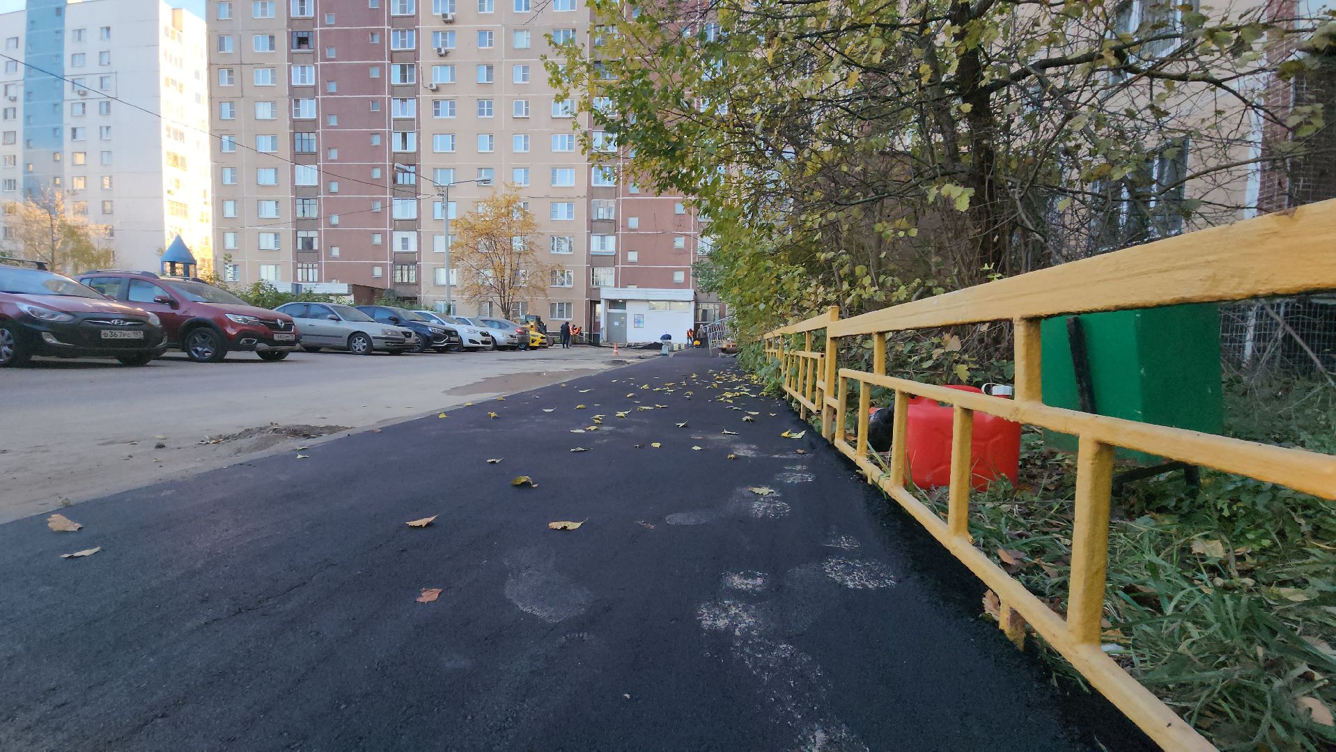 укладка асфальта, тротуары, Лобня,