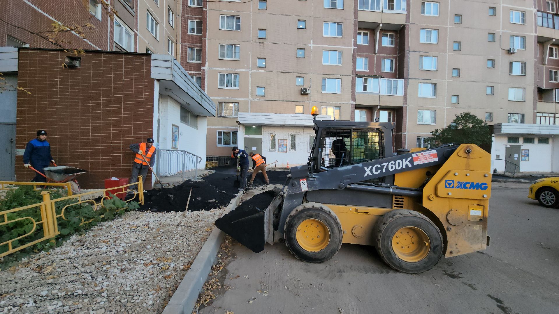 укладка асфальта, тротуары, Лобня,