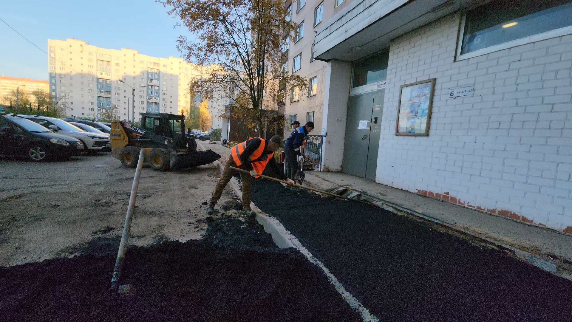 укладка асфальта, тротуары, Лобня,