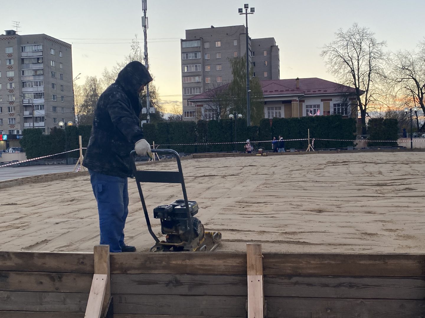 Каток, Песок, Фундамент,