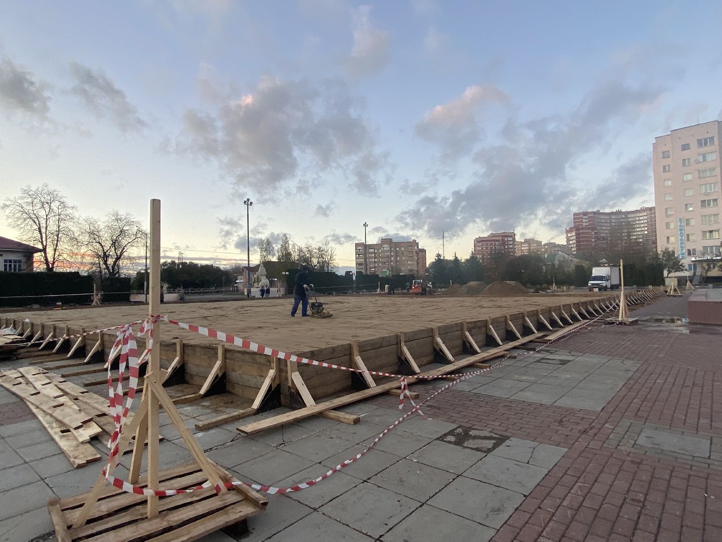 Каток, Песок, Фундамент,