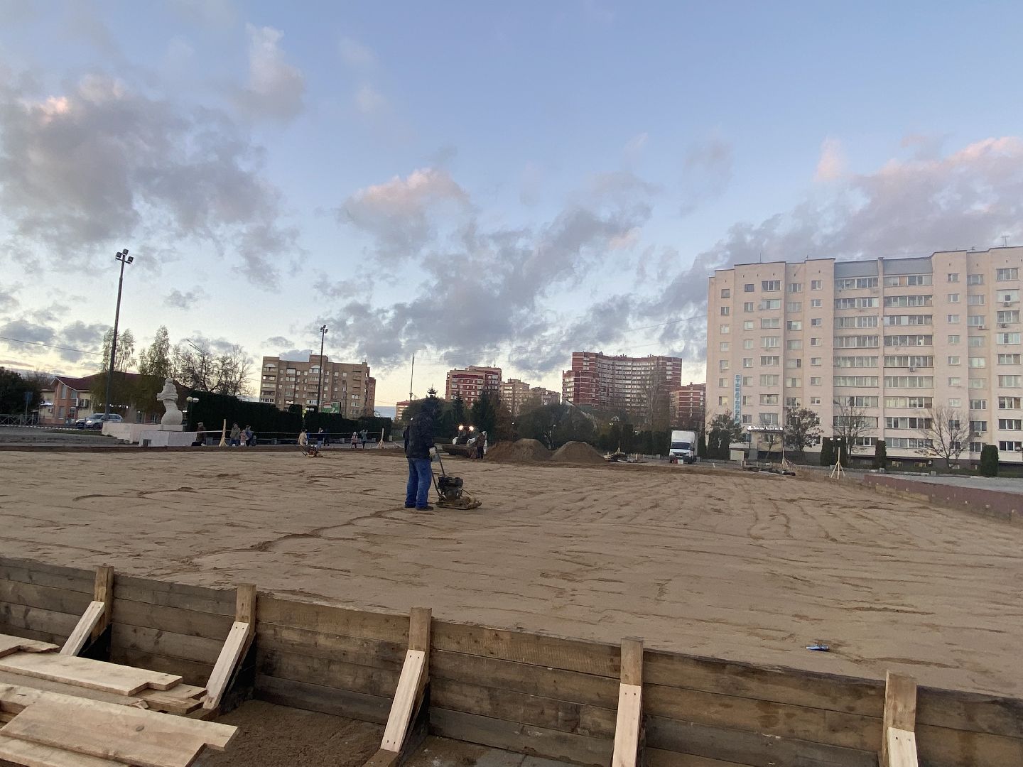 Каток, Песок, Фундамент,