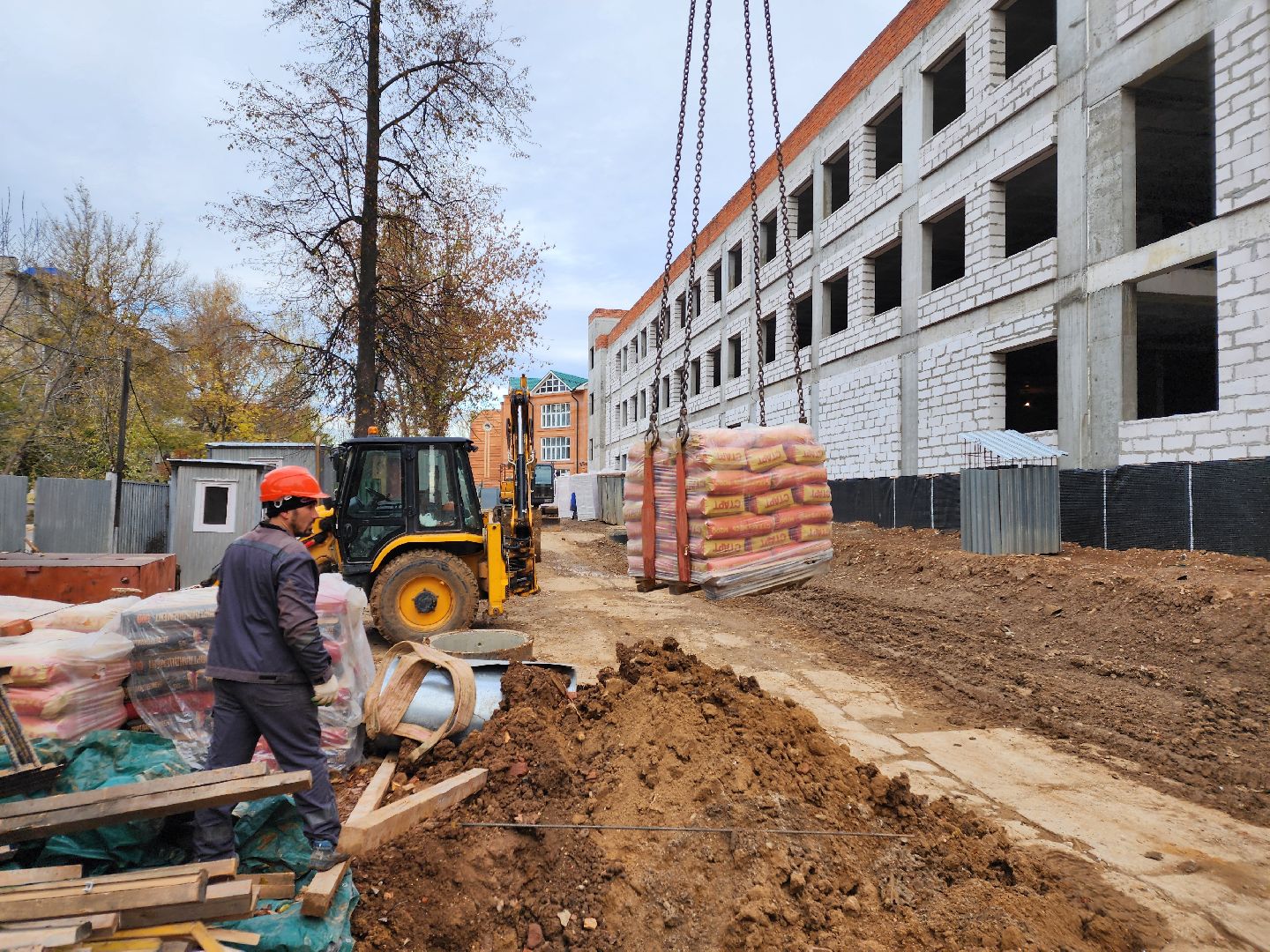 Чехов, школа 3, пристройка, строительство, возведение, обустройство кровли, парапет, наружные сети,