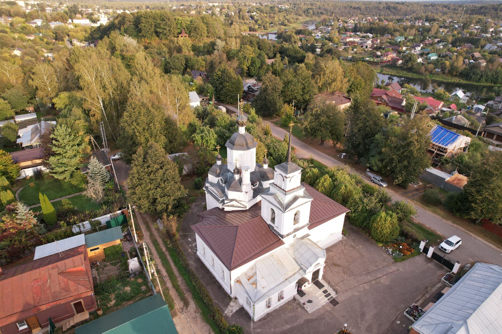 видео с коптера, руза, церковь,