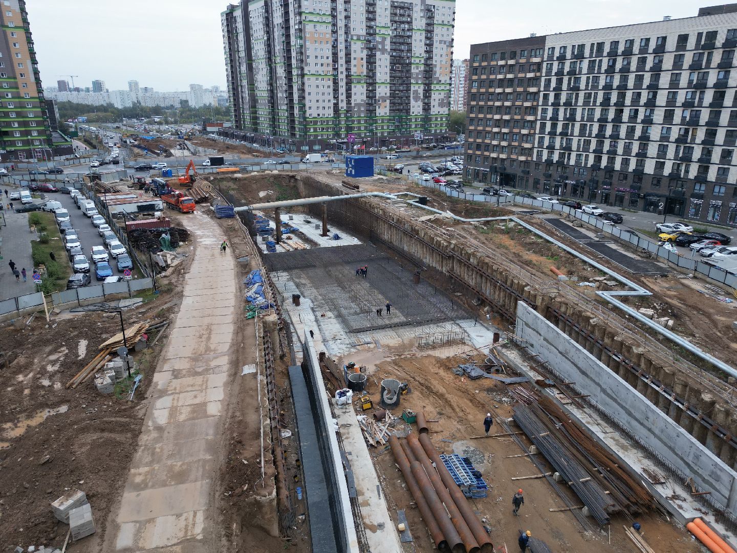 видео с коптера, красногорск, строительство, дороги, реконструкция,
