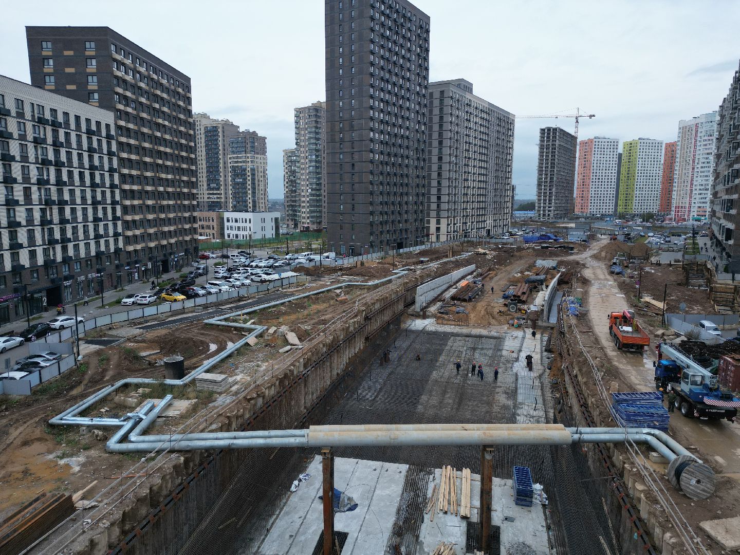 видео с коптера, красногорск, строительство, дороги, реконструкция,