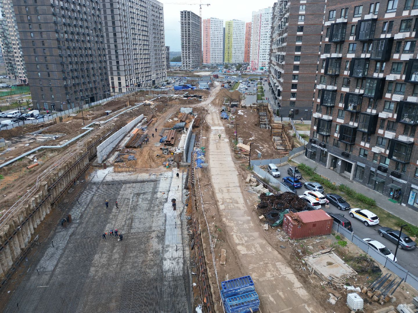 видео с коптера, красногорск, строительство, дороги, реконструкция,