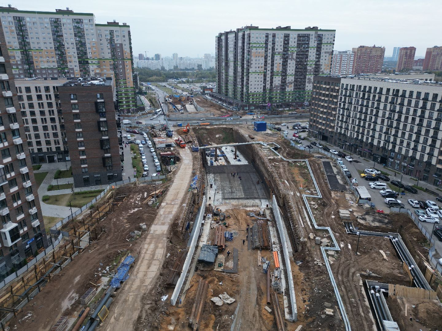 видео с коптера, красногорск, строительство, дороги, реконструкция,