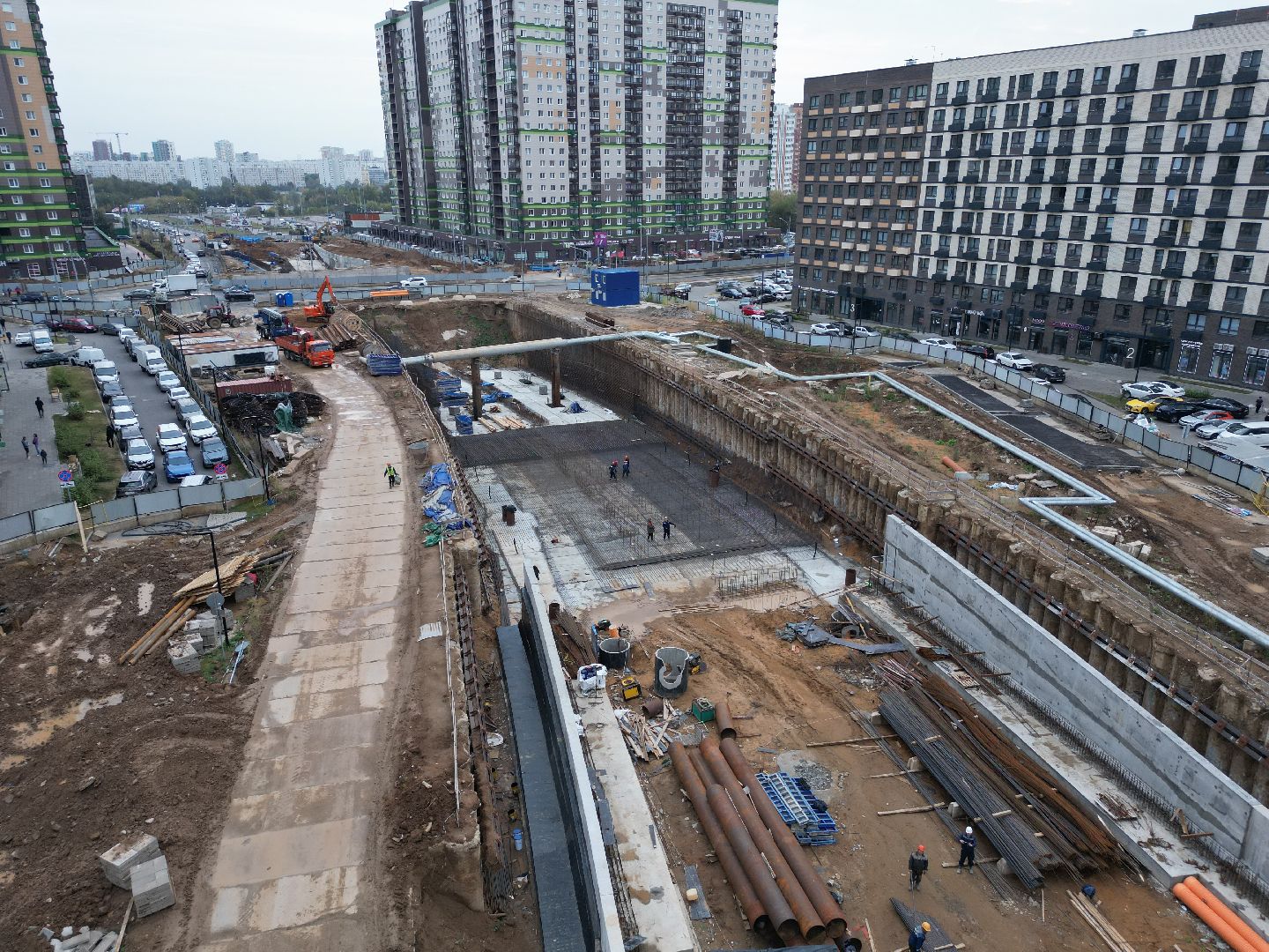 видео с коптера, красногорск, строительство, дороги, реконструкция,