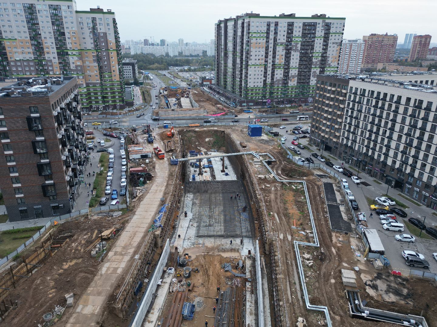 видео с коптера, красногорск, строительство, дороги, реконструкция,