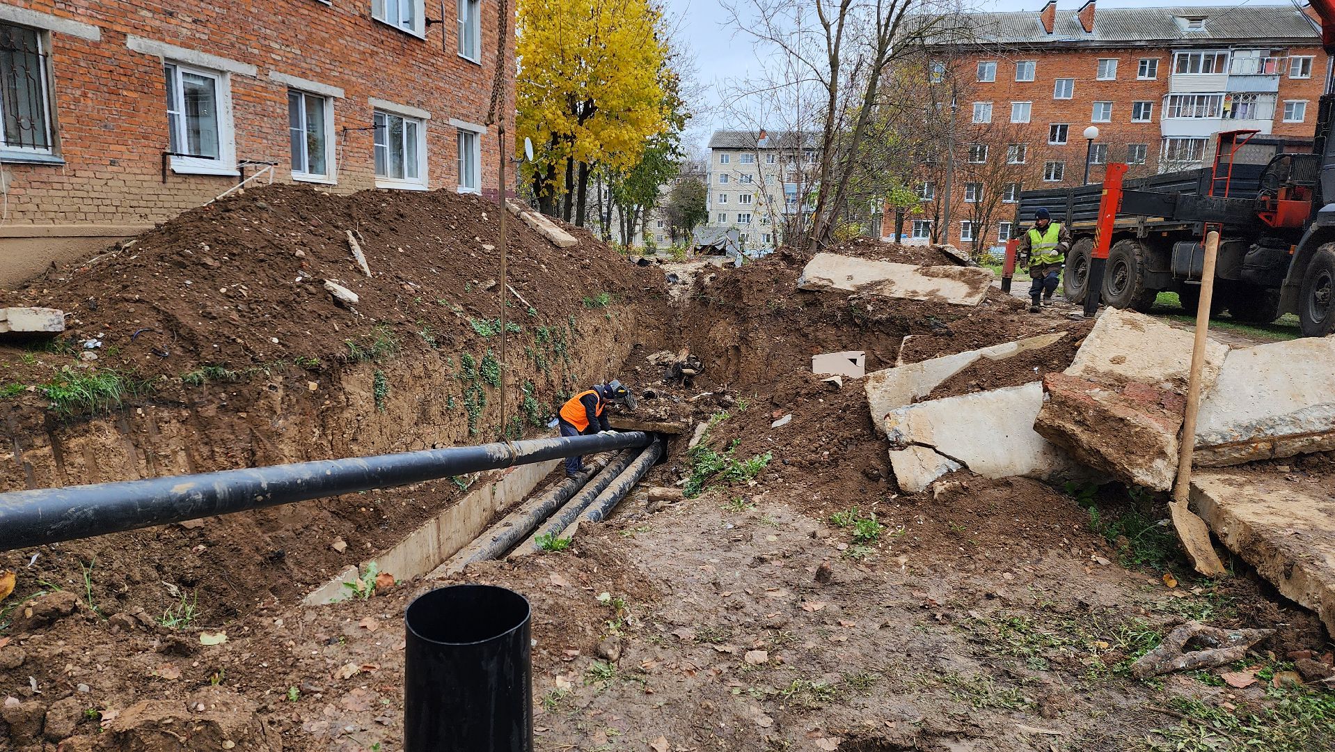 теплотрасса, ремонтные работы, жкх,