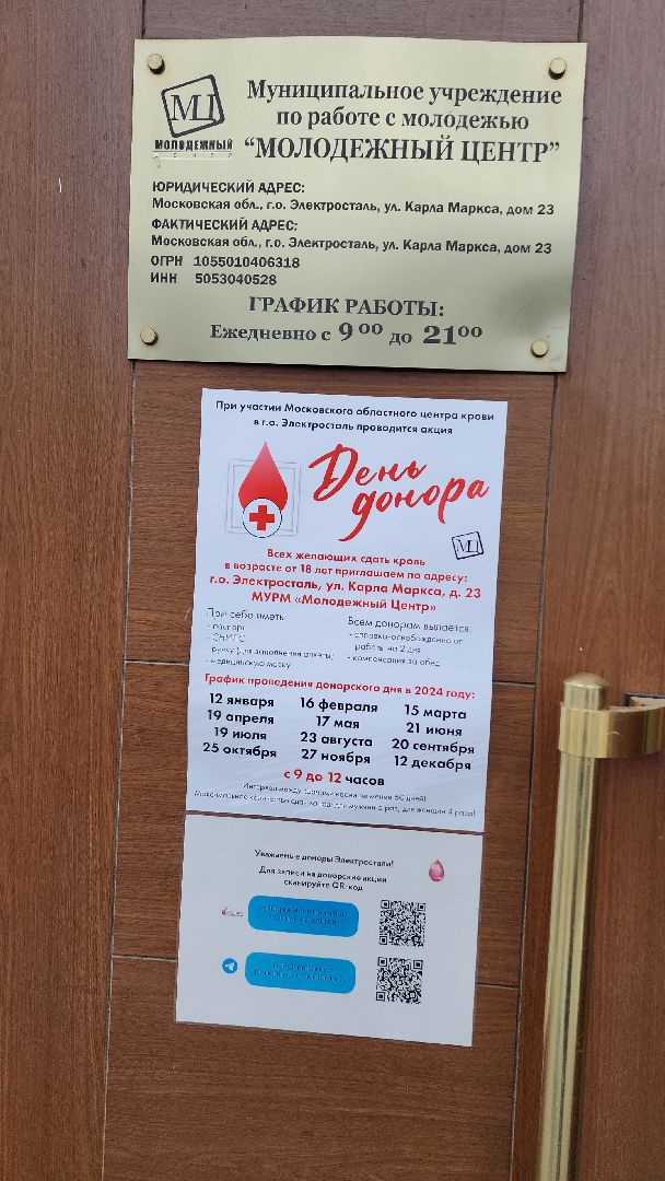 электросталь, доноры, день донора, донация, молодежный центр, молодежный центр электросталь, жители города, станция переливания крови,