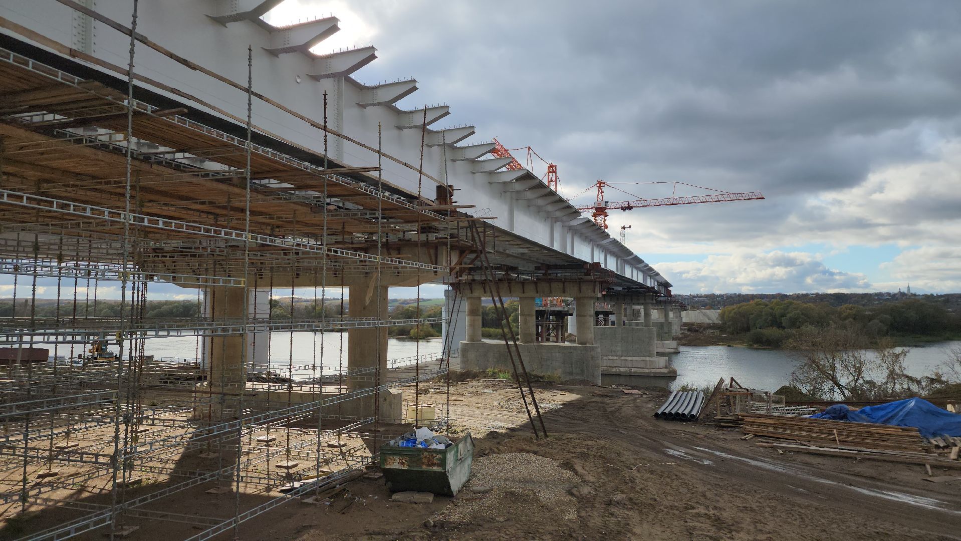 серпухов, река ока, мост через оку, строительство моста, федеральная трасса М2,