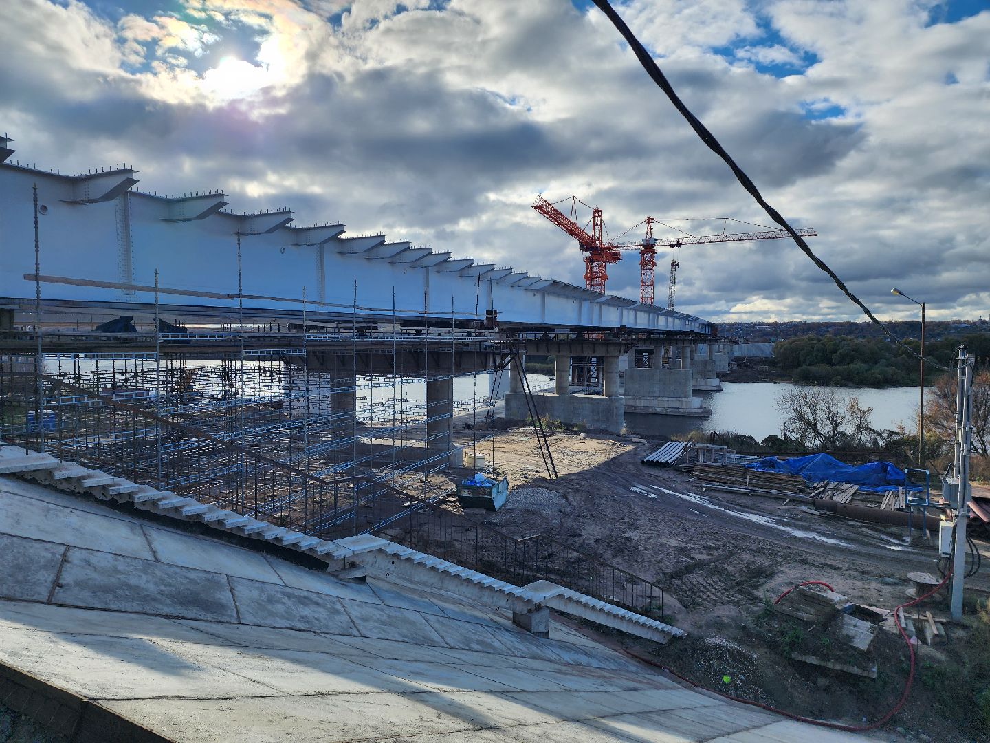 серпухов, река ока, мост через оку, строительство моста, федеральная трасса М2,