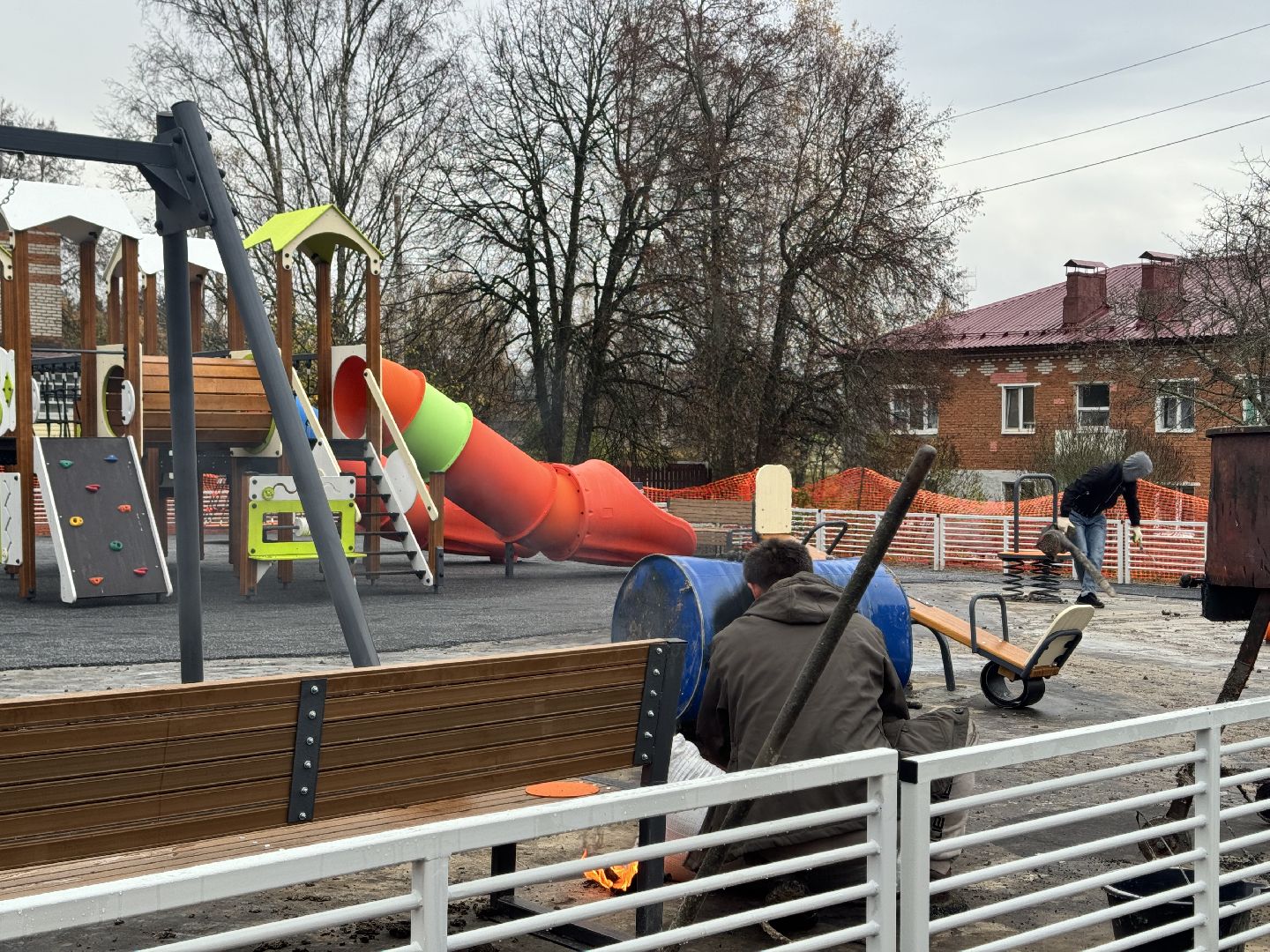 шаховская, противоударное покрытие, детская площадка,