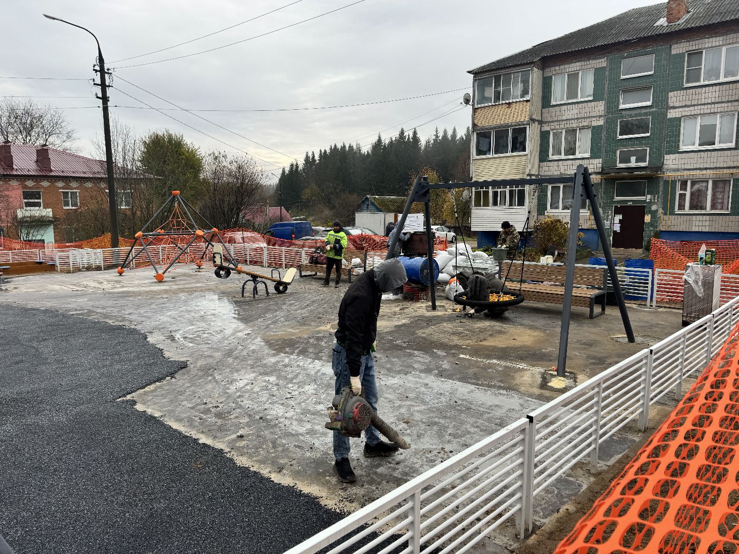 шаховская, противоударное покрытие, детская площадка,