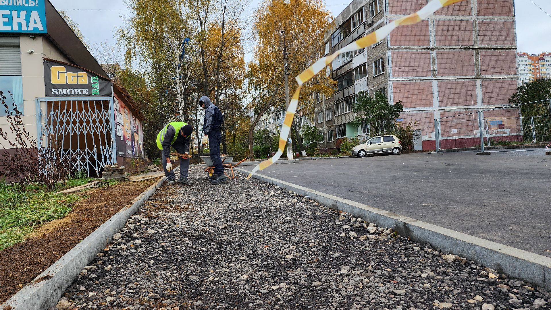 Домодедово, Новая парковка, Парковка, Подмосковье, Дорожные работы, асфальтирование дворов дорог,