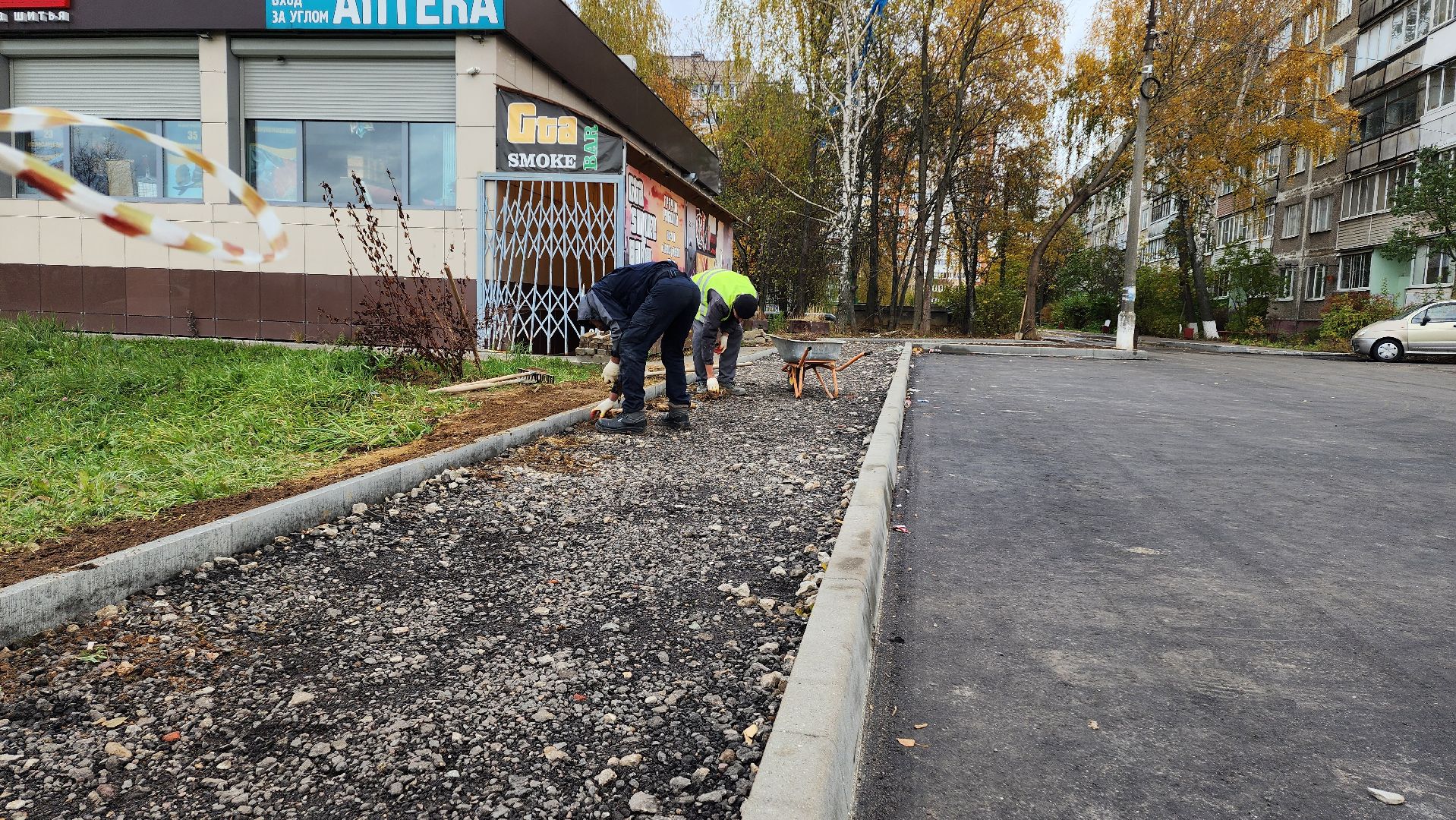 Домодедово, Новая парковка, Парковка, Подмосковье, Дорожные работы, асфальтирование дворов дорог,