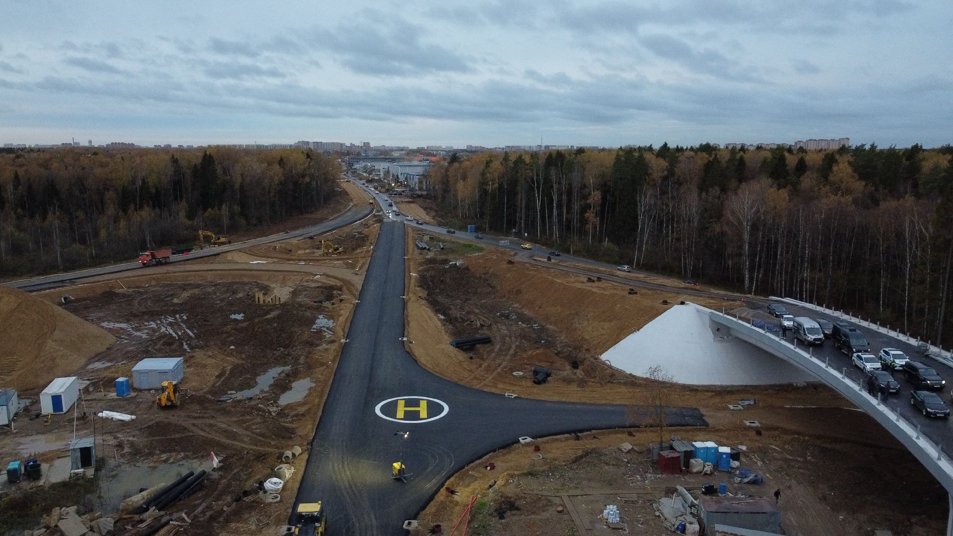 мытищи, мытищинская хорда, дорога, видео с коптера,