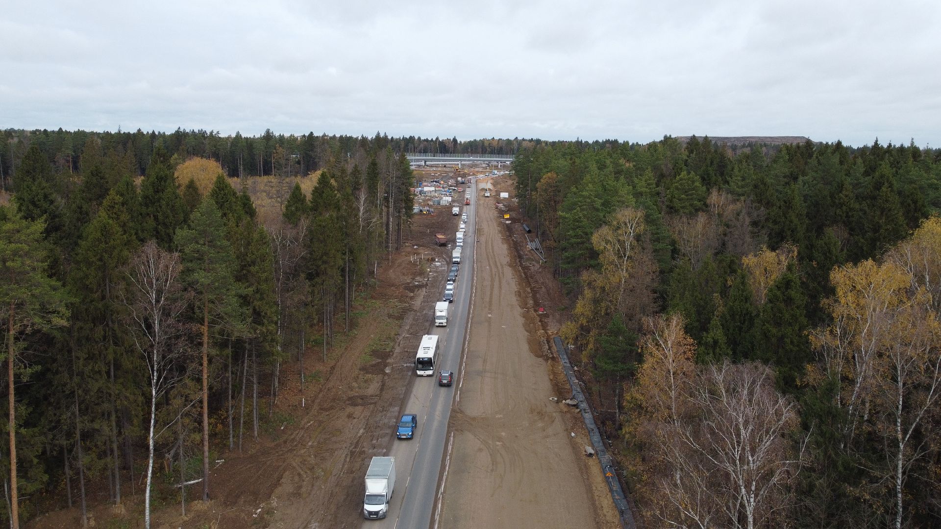 мытищи, мытищинская хорда, дорога, видео с коптера,
