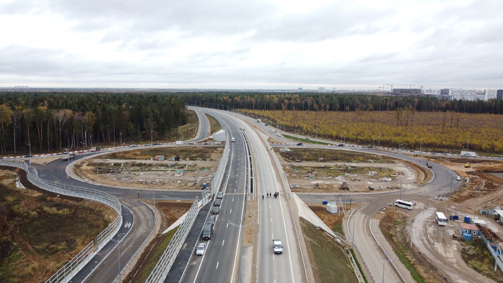 мытищи, мытищинская хорда, дорога, видео с коптера,