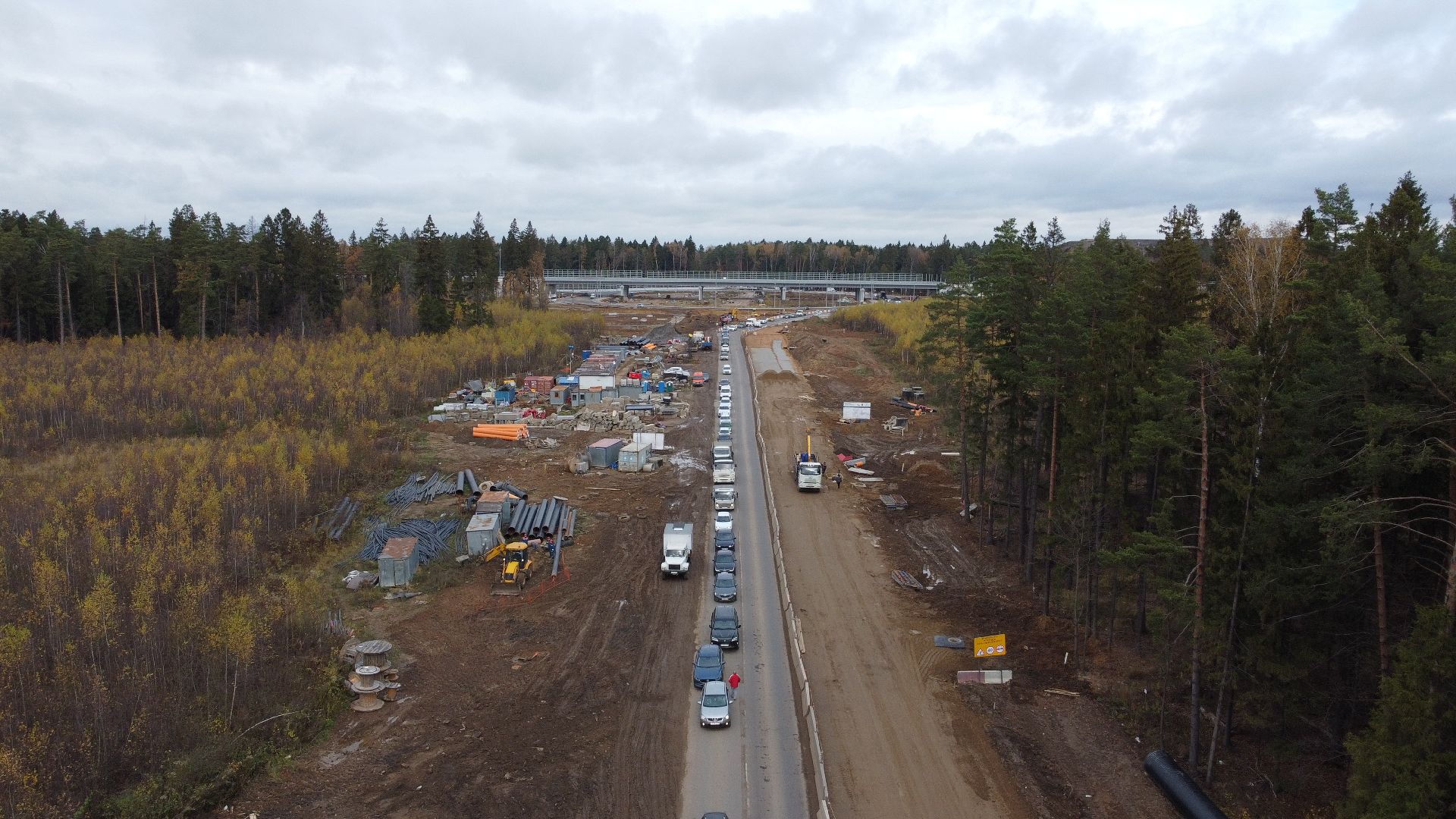 мытищи, мытищинская хорда, дорога, видео с коптера,