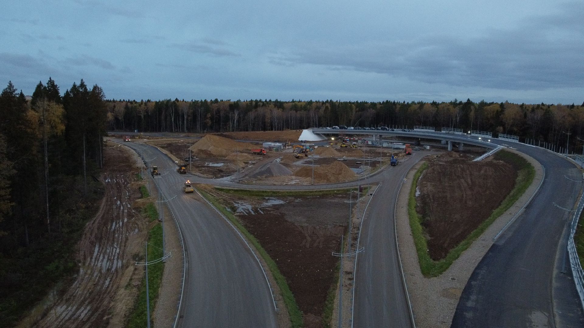 мытищи, мытищинская хорда, дорога, видео с коптера,