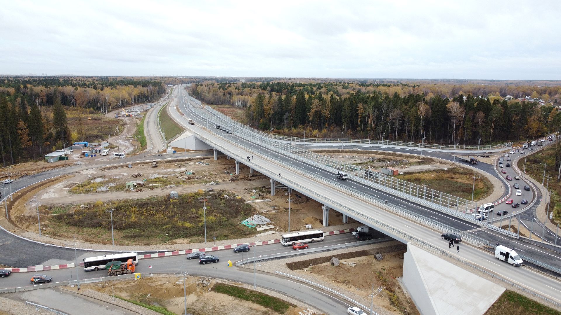 мытищи, мытищинская хорда, дорога, видео с коптера,