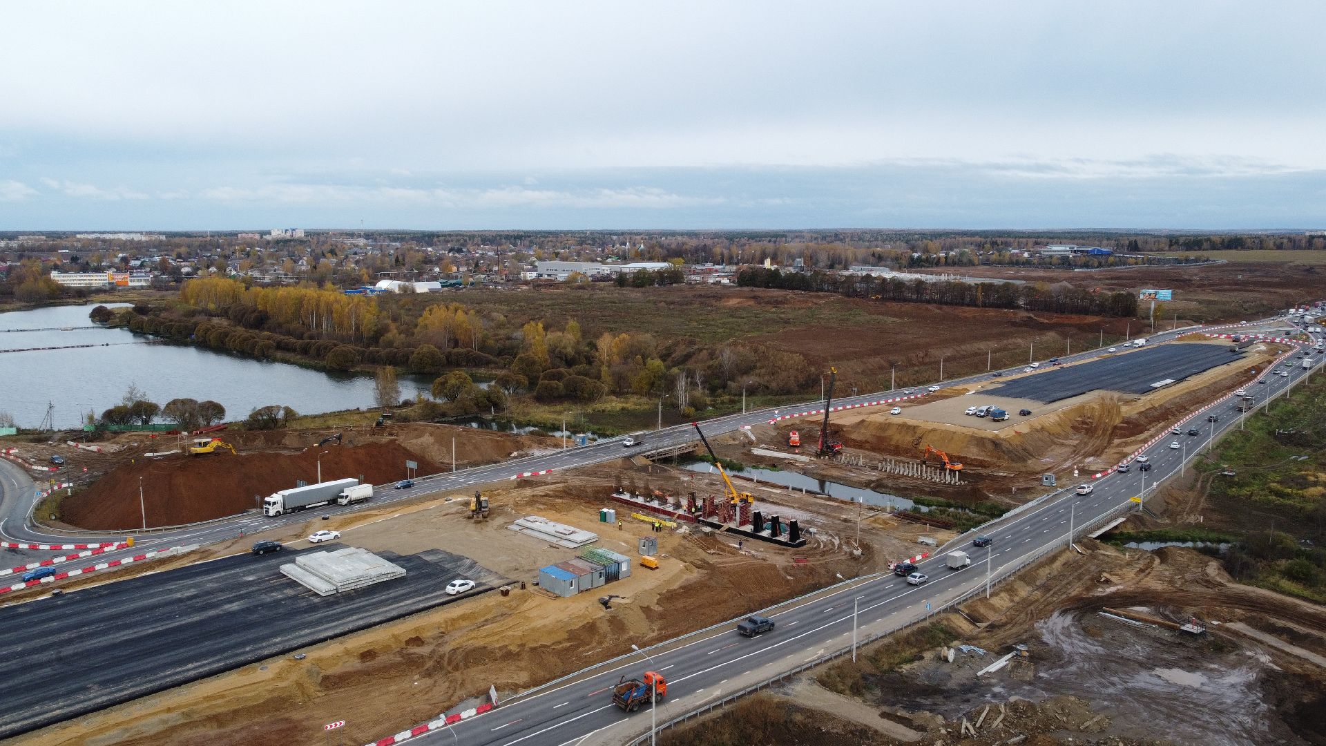 мытищи, мытищинская хорда, дорога, видео с коптера,