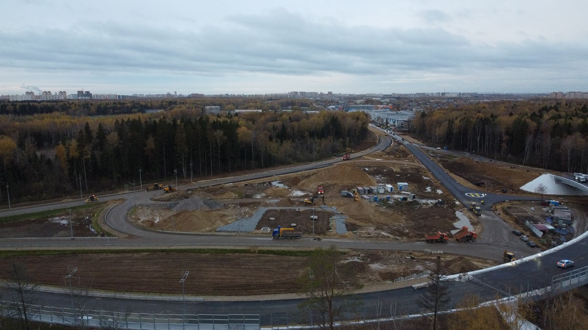 мытищи, мытищинская хорда, дорога, видео с коптера,