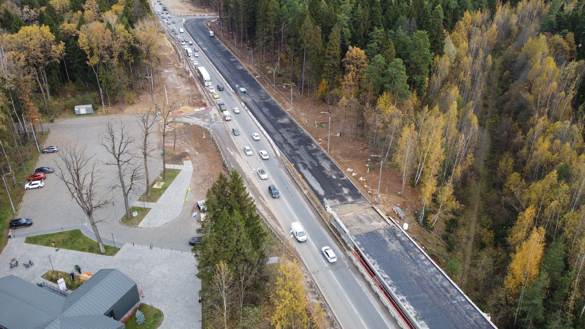 мытищи, мытищинская хорда, дорога, видео с коптера,